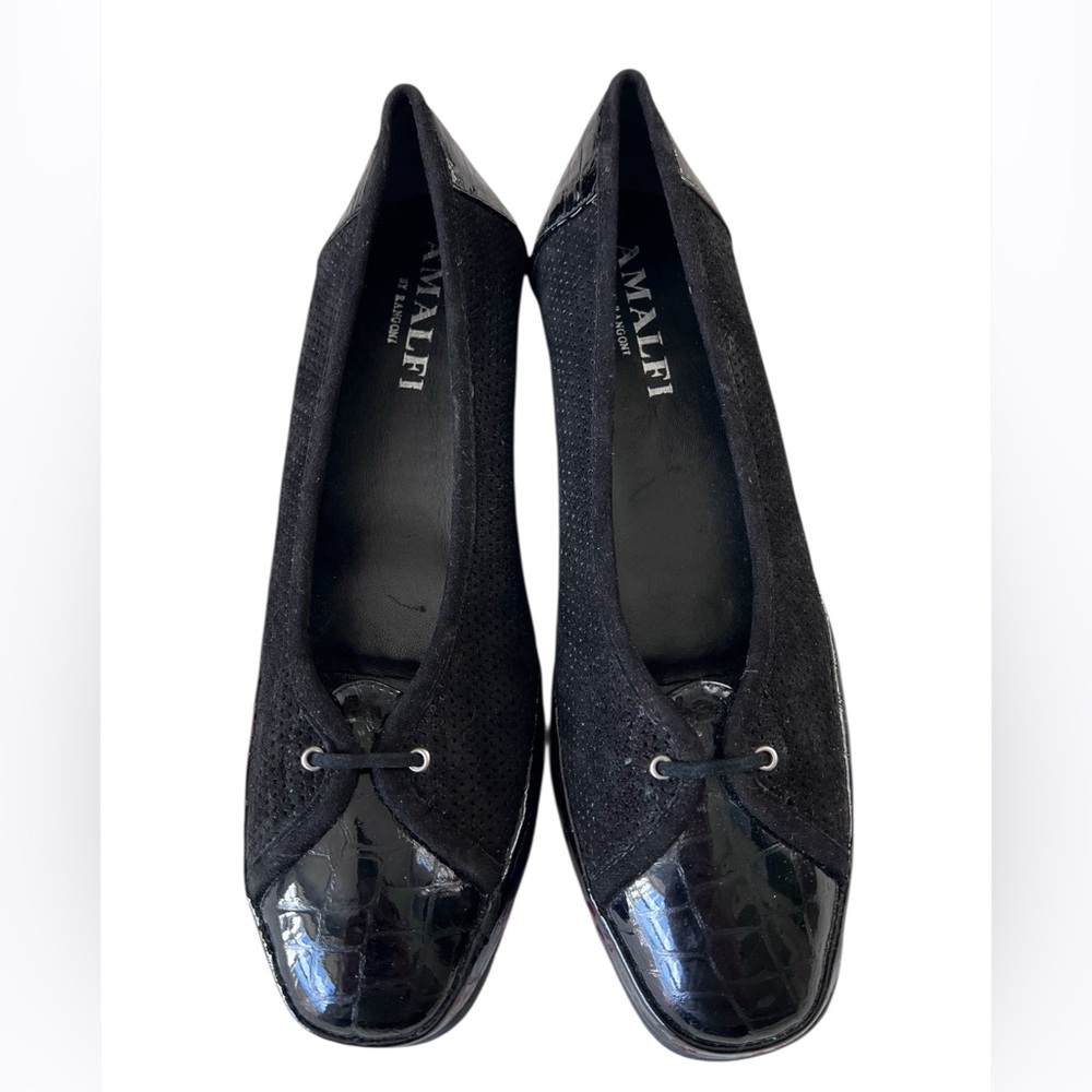 Amalfi by Rangoni Italian Black Patent Leather Flats Size 7